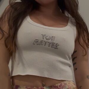 CHNGE White 'You Matter' Crop Top